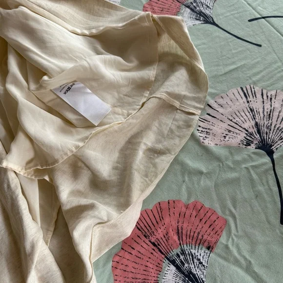 Anthropologie V-Neck Knot Front Midi Dress ⚜️Ivory⚜️ Size 12 - Picture 15 of 16